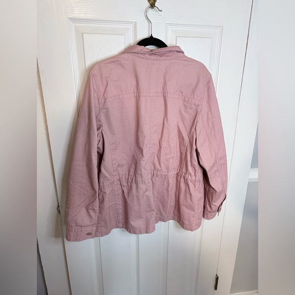 Talbots Safari Jacket | Dusty Pink Cotton Twill Utility Jacket | Size XL - Picture 8 of 10